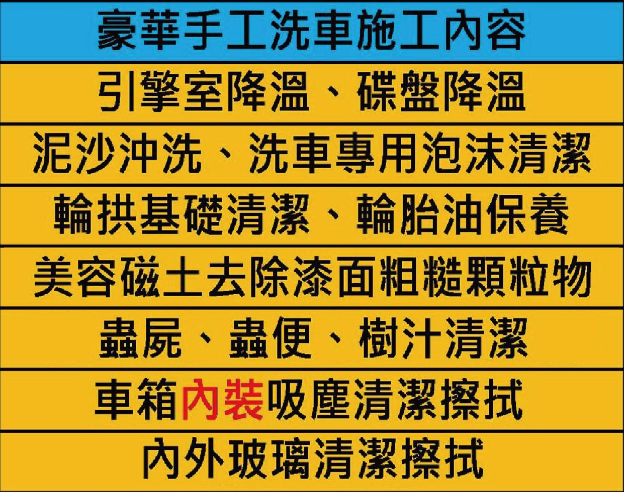 竹北洗車推薦-豪華手工洗車項目說明